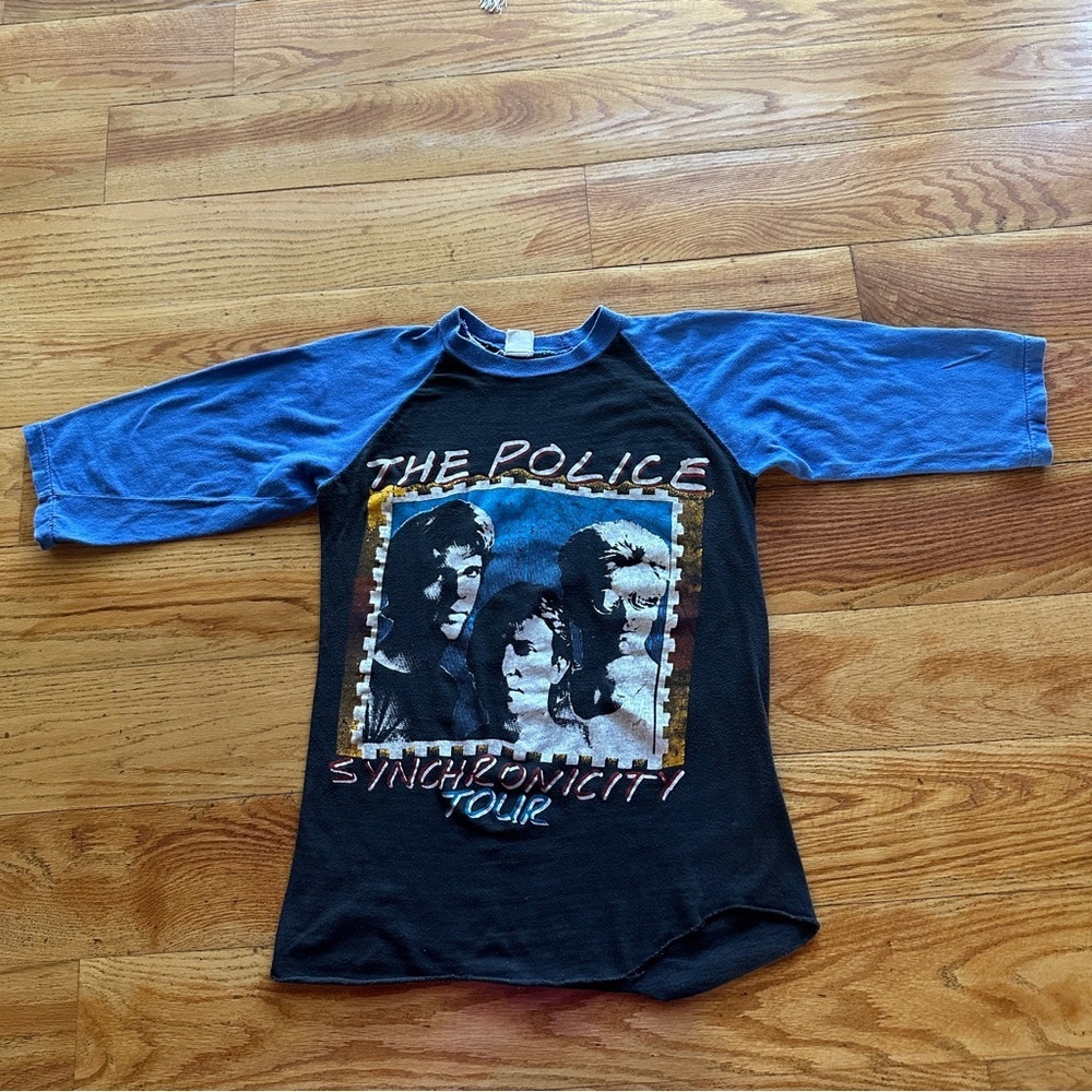 Vintage The Police Synchronicity Tour  TShirt  Size Medium 3/4 Sleeve